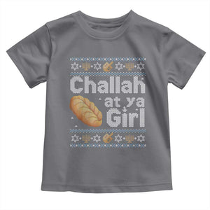 Funny Hanukkah Toddler T Shirt Challah At Ya Girl Jewish Holiday TS11 Charcoal Print Your Wear