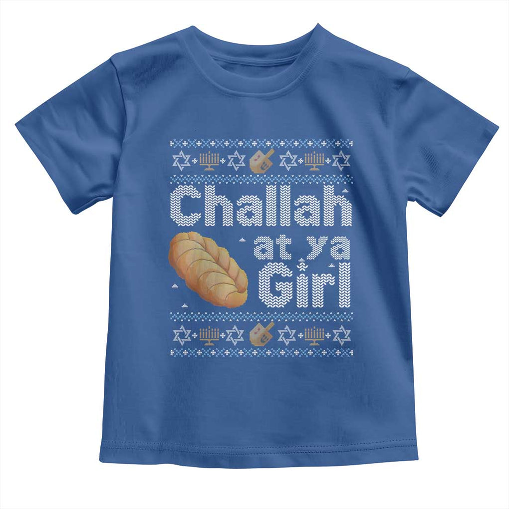 Funny Hanukkah Toddler T Shirt Challah At Ya Girl Jewish Holiday TS11 Royal Blue Print Your Wear