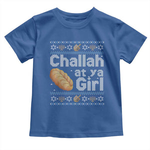 Funny Hanukkah Toddler T Shirt Challah At Ya Girl Jewish Holiday TS11 Royal Blue Print Your Wear