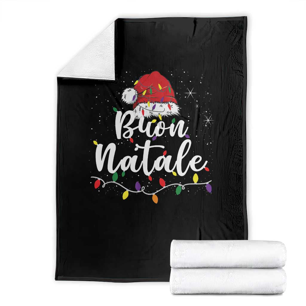 Funny Buon Natale Throw Blanket Italian Christmas Italy Pride Santa Hat TS11 Black Print Your Wear