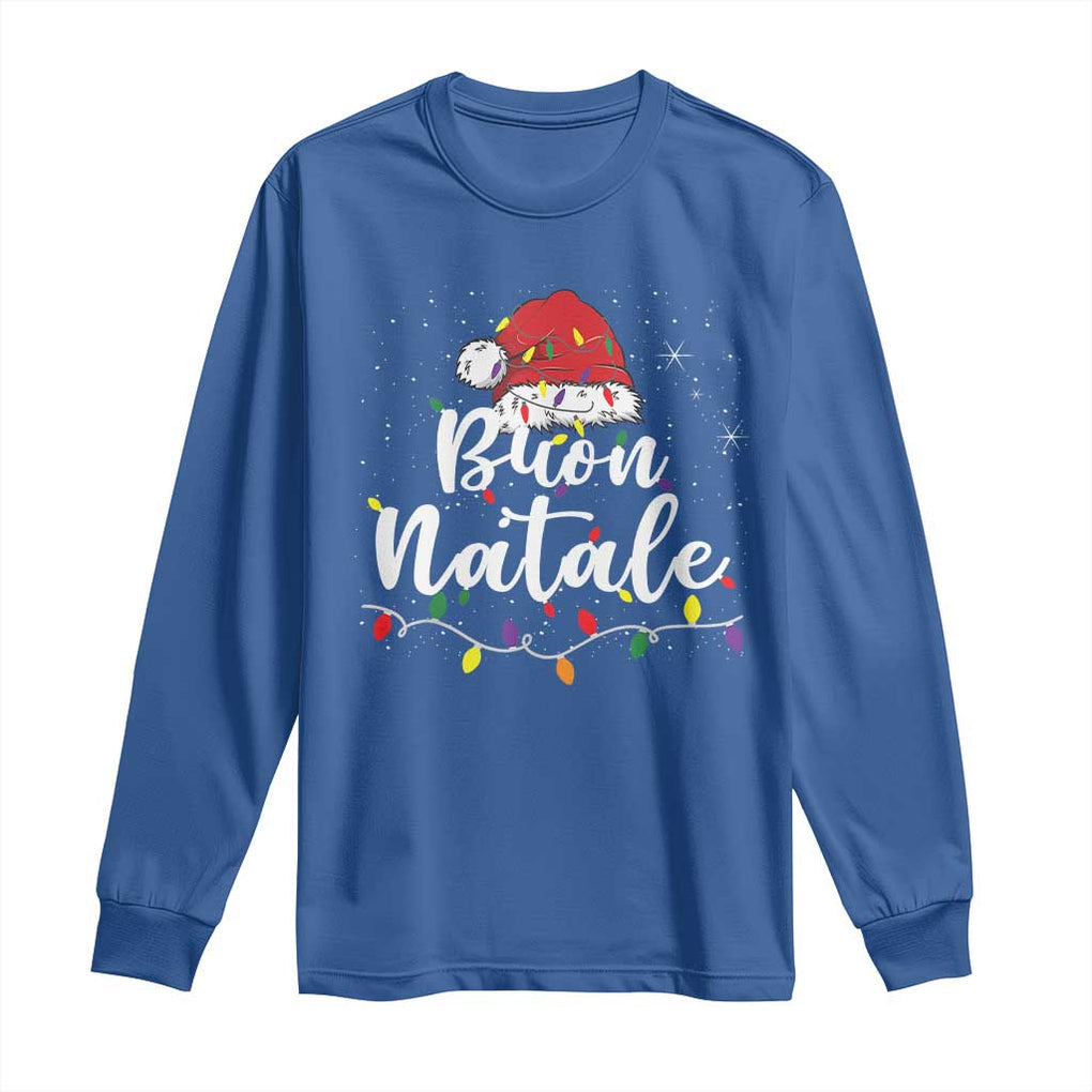 Funny Buon Natale Long Sleeve Shirt Italian Christmas Italy Pride Santa Hat TS11 Royal Blue Print Your Wear