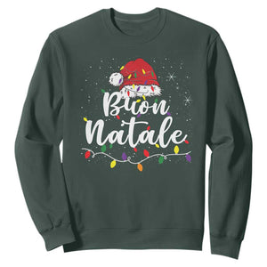 Funny Buon Natale Sweatshirt Italian Christmas Italy Pride Santa Hat TS11 Dark Forest Green Print Your Wear