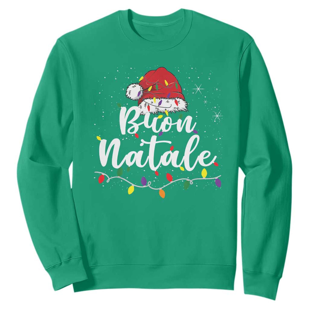 Funny Buon Natale Sweatshirt Italian Christmas Italy Pride Santa Hat TS11 Irish Green Print Your Wear