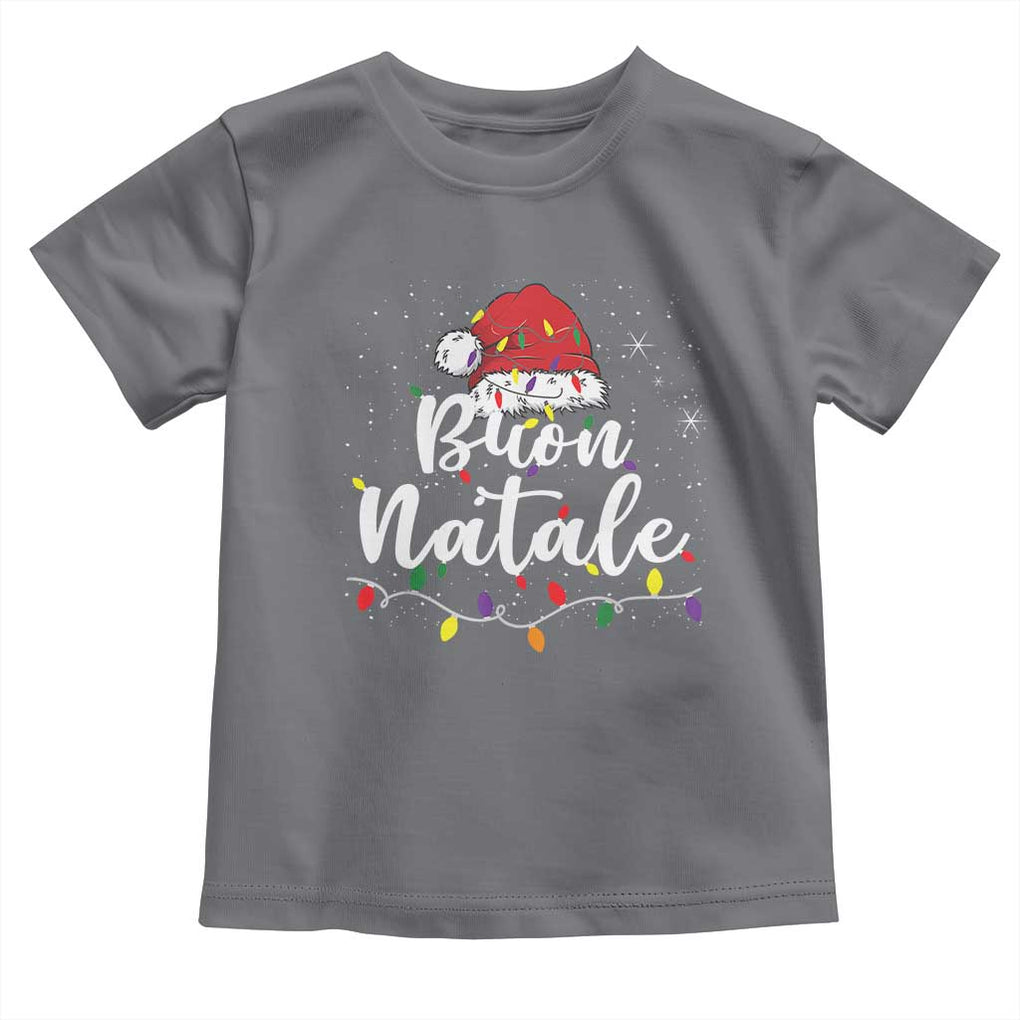 Funny Buon Natale Toddler T Shirt Italian Christmas Italy Pride Santa Hat TS11 Charcoal Print Your Wear