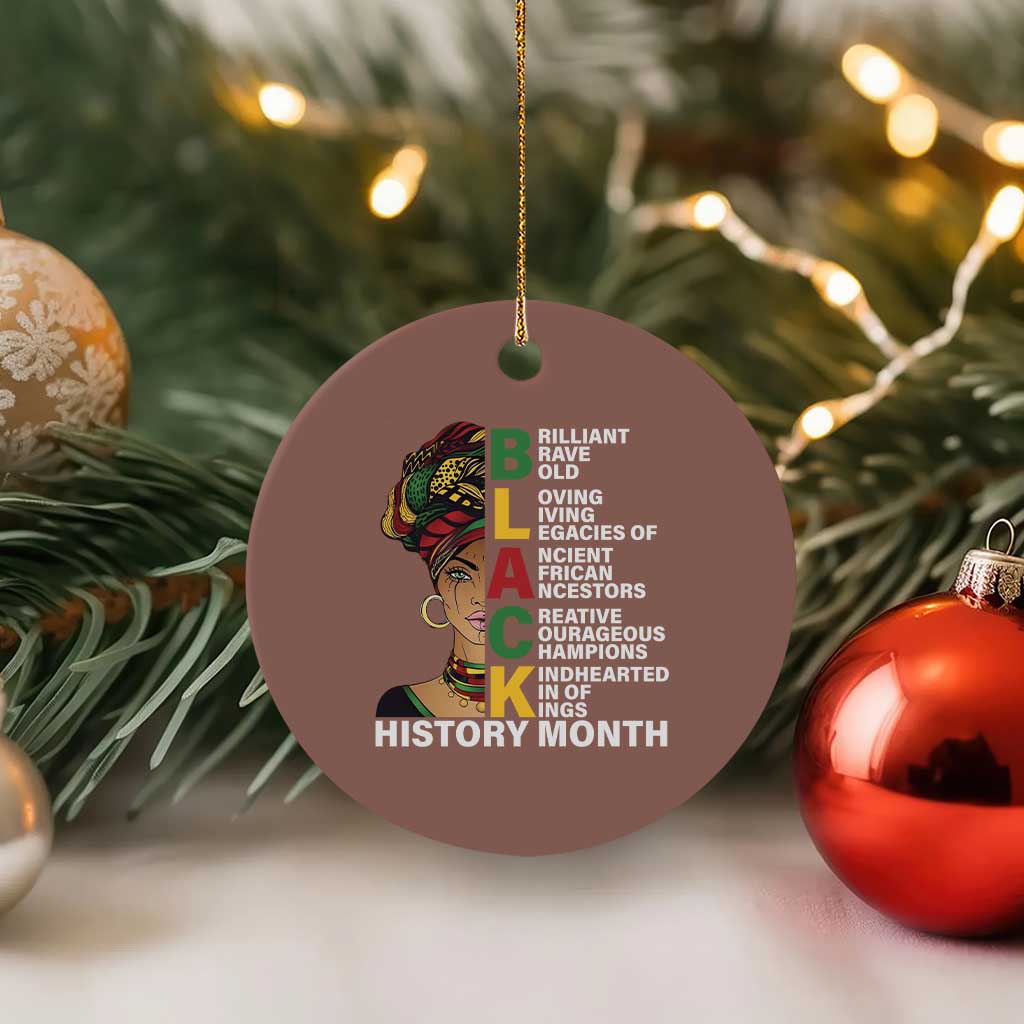 Black History Month Brilliant Brave Bold Ceramic Ornament African American Pride TS11 1pc Mocha Print Your Wear