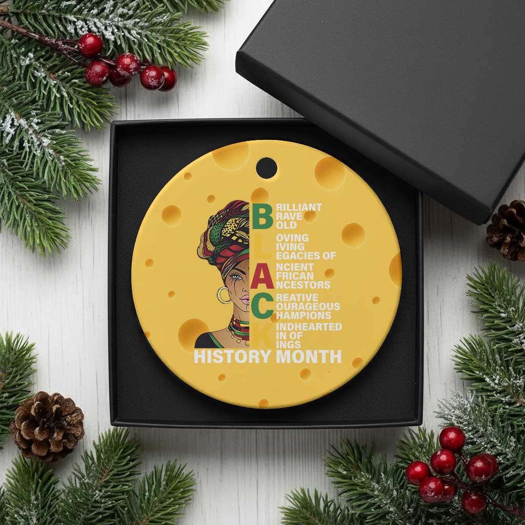 Black History Month Brilliant Brave Bold Ceramic Ornament African American Pride TS11 1pc Yellow Cheese Print Your Wear
