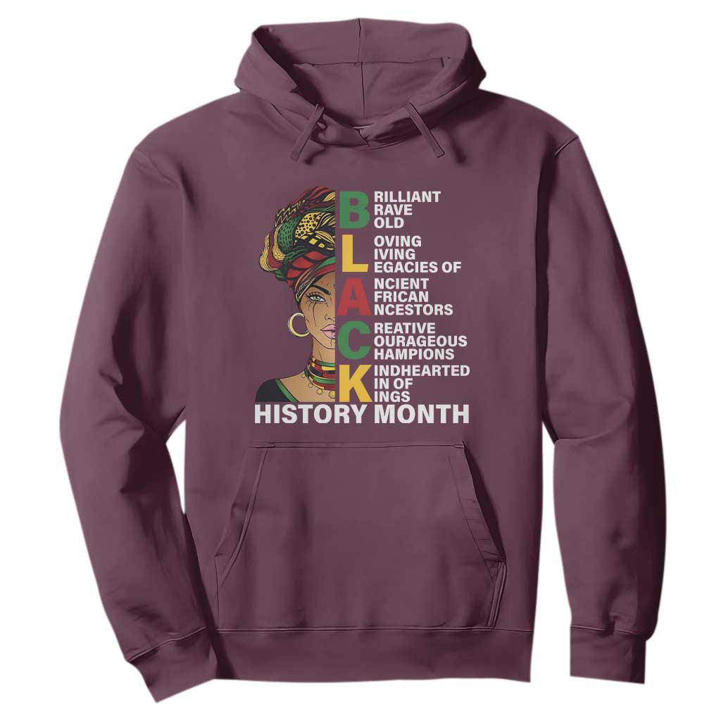 Black History Month Brilliant Brave Bold Hoodie African American Pride TS11 Maroon Print Your Wear
