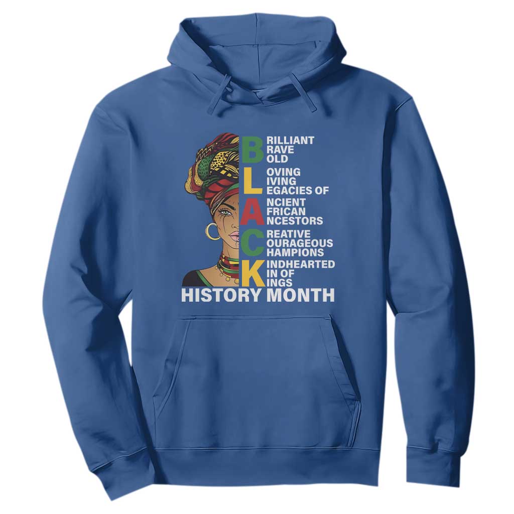 Black History Month Brilliant Brave Bold Hoodie African American Pride TS11 Royal Blue Print Your Wear