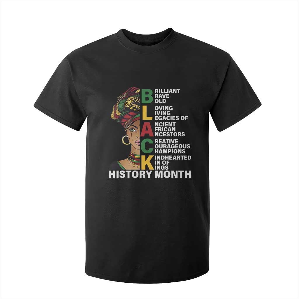 Black History Month Brilliant Brave Bold T Shirt For Kid African American Pride TS11 Black Print Your Wear