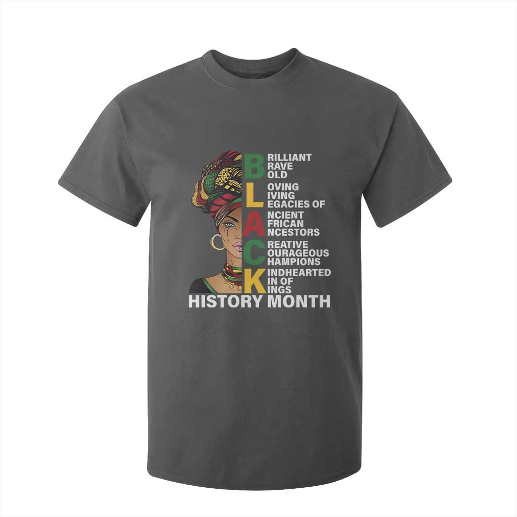 Black History Month Brilliant Brave Bold T Shirt For Kid African American Pride TS11 Dark Heather Print Your Wear