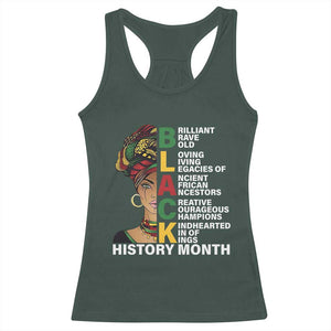 Black History Month Brilliant Brave Bold Racerback Tank Top African American Pride TS11 Dark Forest Green Print Your Wear