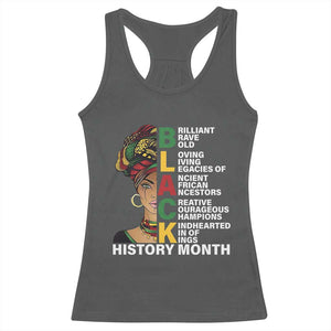 Black History Month Brilliant Brave Bold Racerback Tank Top African American Pride TS11 Dark Heather Print Your Wear