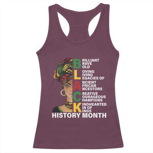 Black History Month Brilliant Brave Bold Racerback Tank Top African American Pride TS11 Maroon Print Your Wear