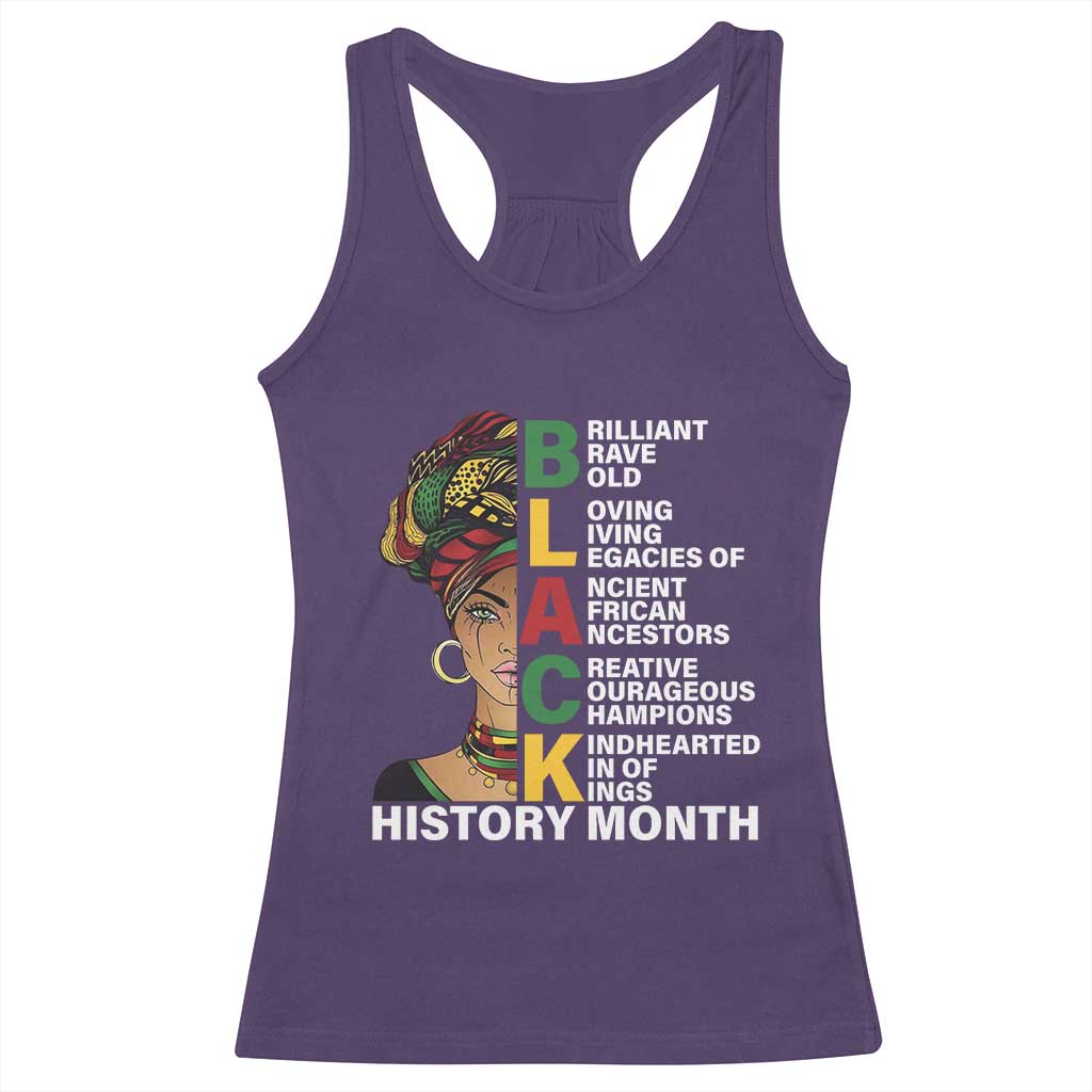 Black History Month Brilliant Brave Bold Racerback Tank Top African American Pride TS11 Purple Print Your Wear