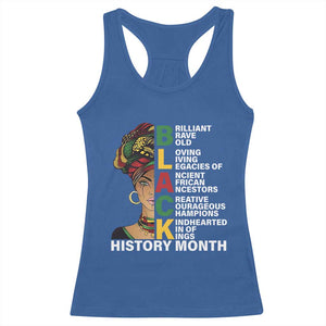 Black History Month Brilliant Brave Bold Racerback Tank Top African American Pride TS11 Royal Blue Print Your Wear