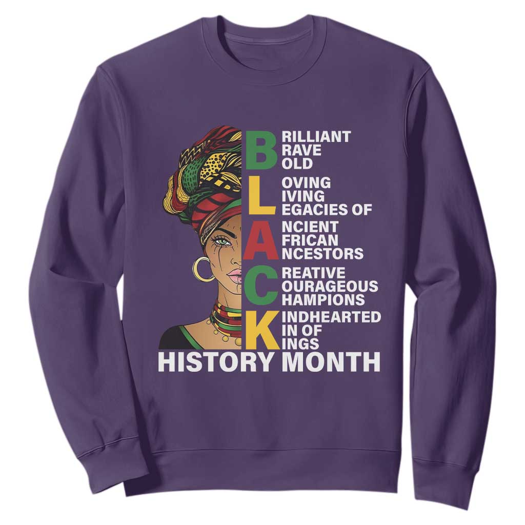 Black History Month Brilliant Brave Bold Sweatshirt African American Pride TS11 Purple Print Your Wear