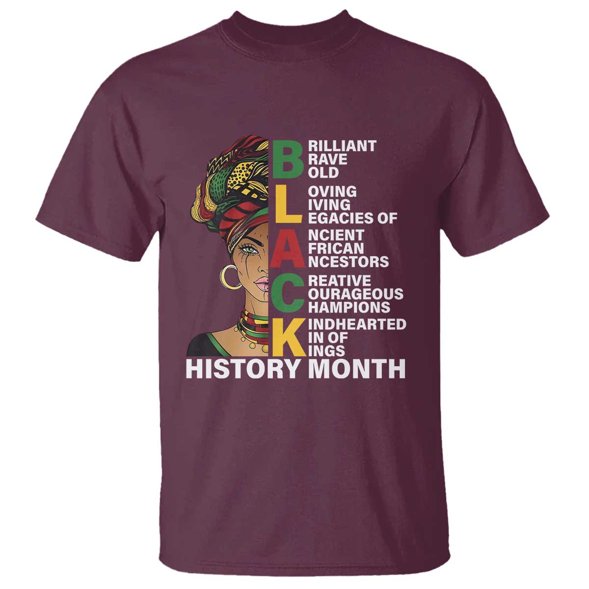 Black History Month Brilliant Brave Bold T Shirt African American Pride TS11 Maroon Print Your Wear