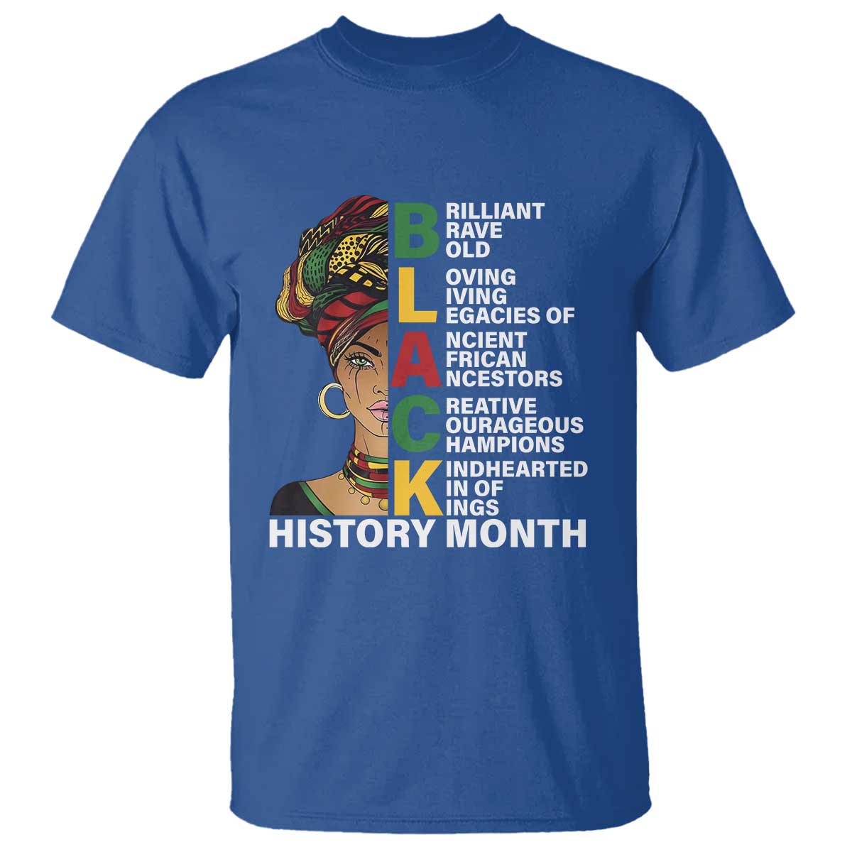 Black History Month Brilliant Brave Bold T Shirt African American Pride TS11 Royal Blue Print Your Wear