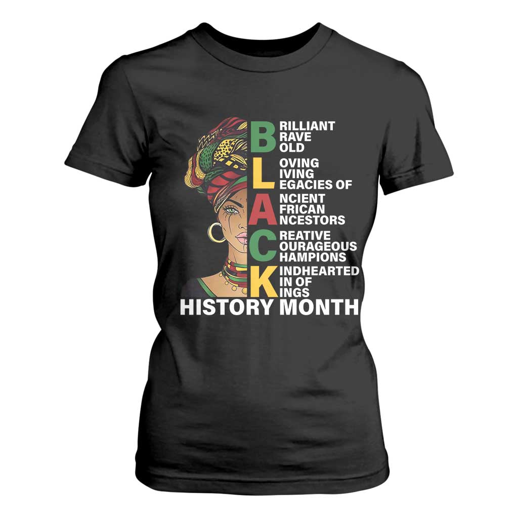 Black History Month Brilliant Brave Bold T Shirt For Women African American Pride TS11 Black Print Your Wear