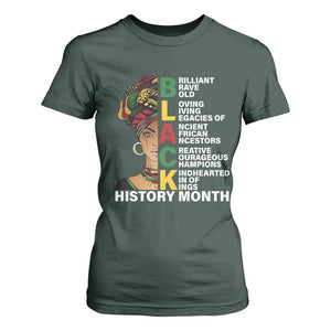 Black History Month Brilliant Brave Bold T Shirt For Women African American Pride TS11 Dark Forest Green Print Your Wear
