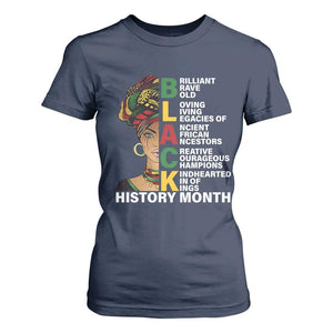 Black History Month Brilliant Brave Bold T Shirt For Women African American Pride TS11 Navy Print Your Wear