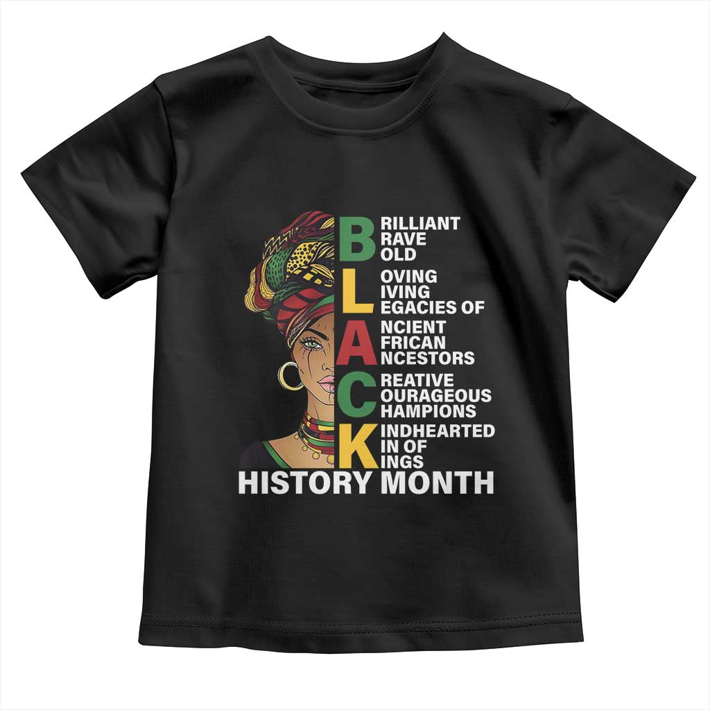 Black History Month Brilliant Brave Bold Toddler T Shirt African American Pride TS11 Black Print Your Wear