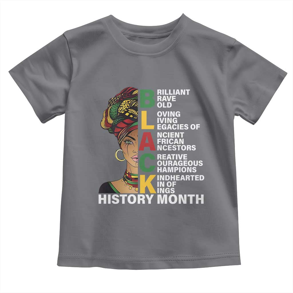 Black History Month Brilliant Brave Bold Toddler T Shirt African American Pride TS11 Charcoal Print Your Wear