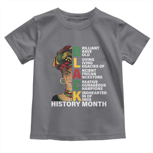 Black History Month Brilliant Brave Bold Toddler T Shirt African American Pride TS11 Charcoal Print Your Wear