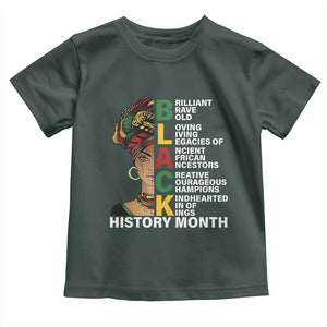 Black History Month Brilliant Brave Bold Toddler T Shirt African American Pride TS11 Dark Forest Green Print Your Wear