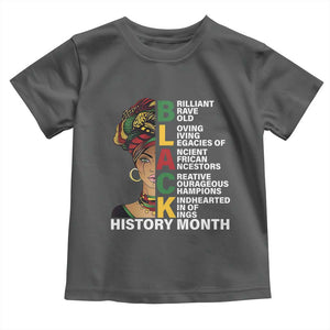 Black History Month Brilliant Brave Bold Toddler T Shirt African American Pride TS11 Dark Heather Print Your Wear