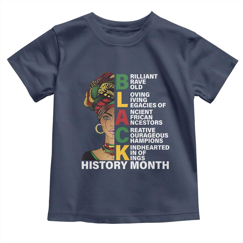 Black History Month Brilliant Brave Bold Toddler T Shirt African American Pride TS11 Navy Print Your Wear