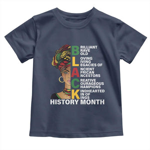 Black History Month Brilliant Brave Bold Toddler T Shirt African American Pride TS11 Navy Print Your Wear