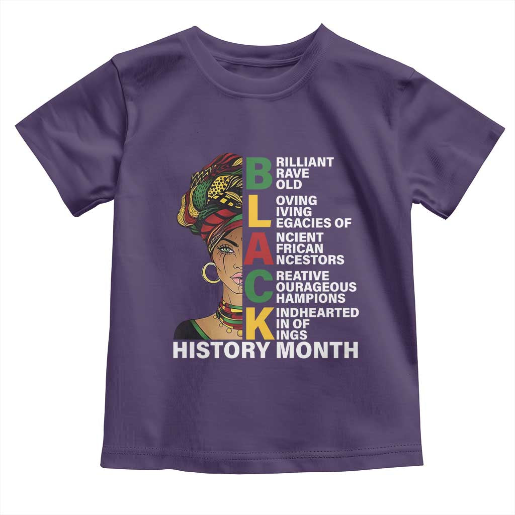 Black History Month Brilliant Brave Bold Toddler T Shirt African American Pride TS11 Purple Print Your Wear