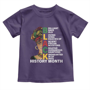 Black History Month Brilliant Brave Bold Toddler T Shirt African American Pride TS11 Purple Print Your Wear