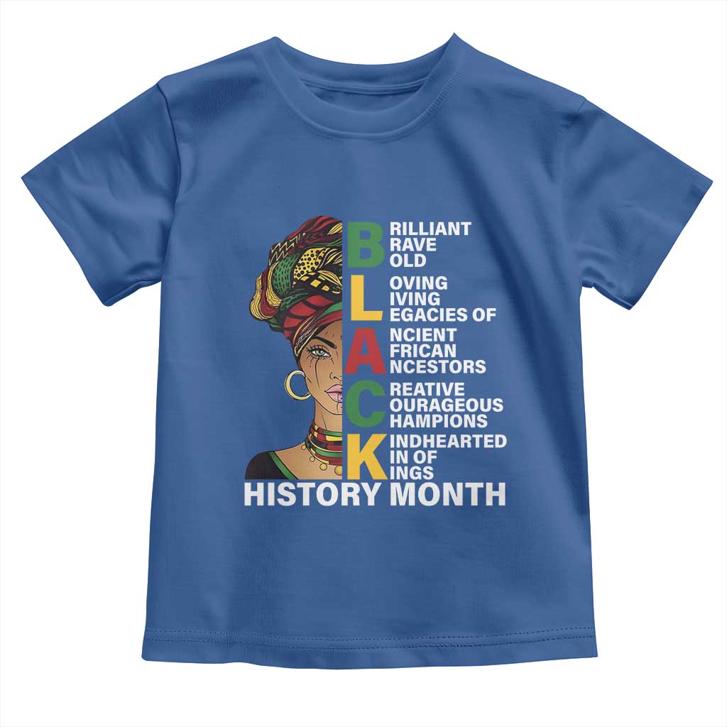 Black History Month Brilliant Brave Bold Toddler T Shirt African American Pride TS11 Royal Blue Print Your Wear