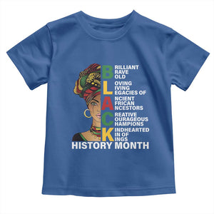 Black History Month Brilliant Brave Bold Toddler T Shirt African American Pride TS11 Royal Blue Print Your Wear