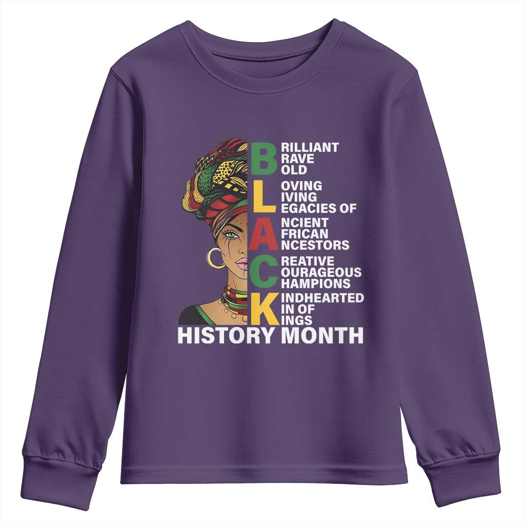 Black History Month Brilliant Brave Bold Youth Sweatshirt African American Pride TS11 Purple Print Your Wear