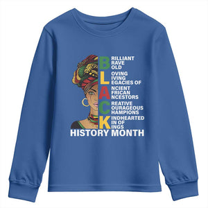 Black History Month Brilliant Brave Bold Youth Sweatshirt African American Pride TS11 Royal Blue Print Your Wear