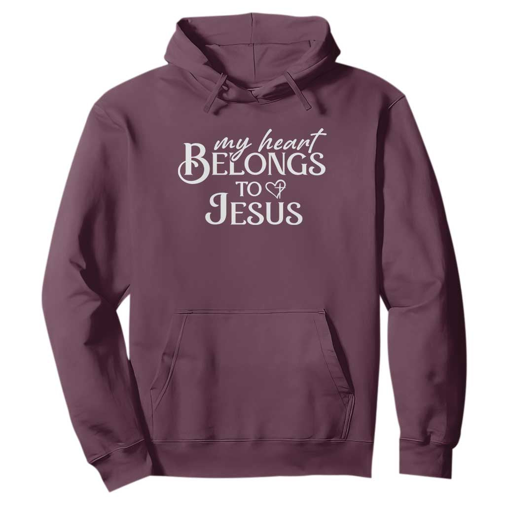 My Heart Belongs To Jesus Hoodie Christian Religious God Valentine's Day TS11 Maroon Print Your Wear