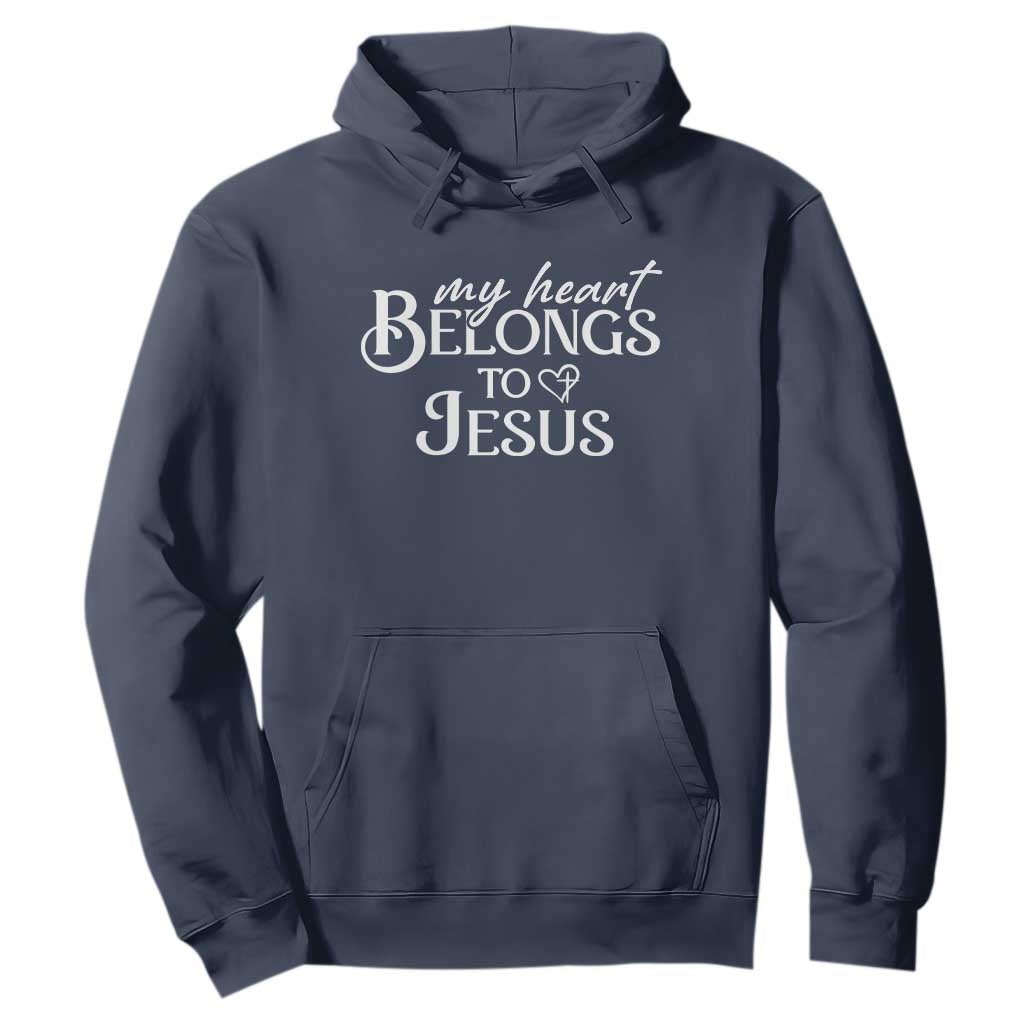 My Heart Belongs To Jesus Hoodie Christian Religious God Valentine's Day TS11 Navy Print Your Wear