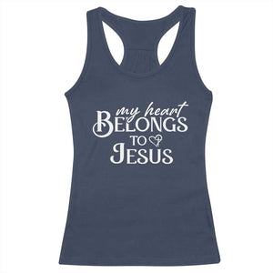 My Heart Belongs To Jesus Racerback Tank Top Christian Religious God Valentine's Day TS11 Navy Print Your Wear