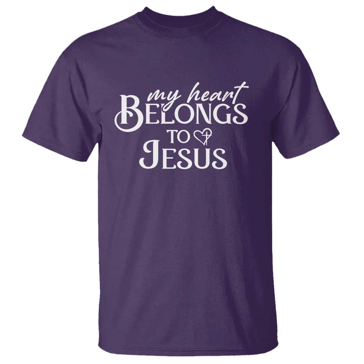 My Heart Belongs To Jesus T Shirt Christian Religious God Valentine's Day TS11 Purple Print Your Wear