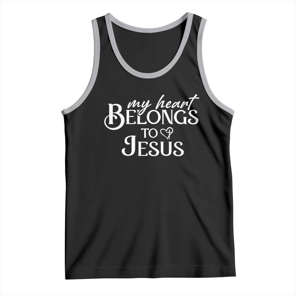 My Heart Belongs To Jesus Tank Top Christian Religious God Valentine's Day TS11 Black Athletic Heather Print Your Wear