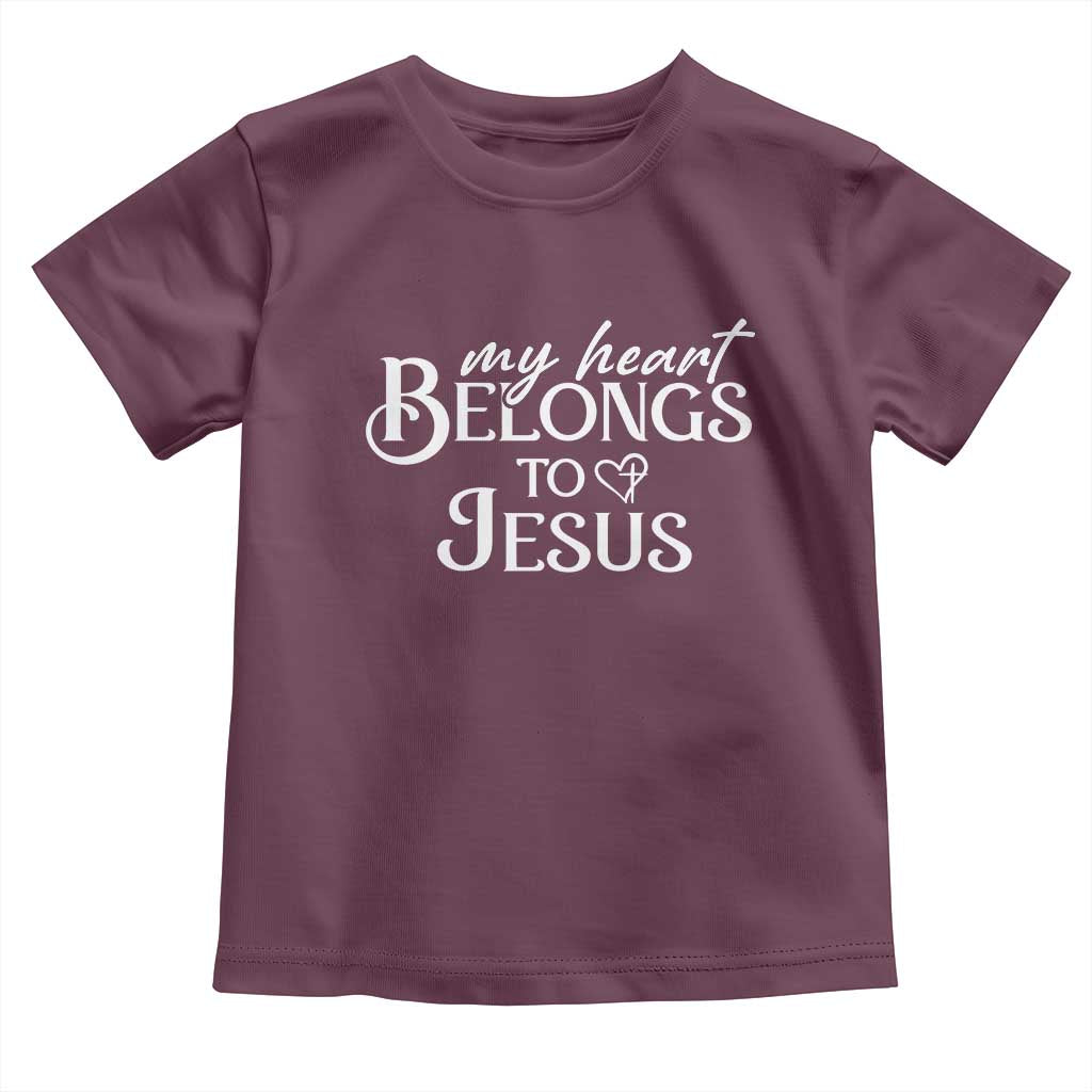 My Heart Belongs To Jesus Toddler T Shirt Christian Religious God Valentine's Day TS11 Maroon Print Your Wear