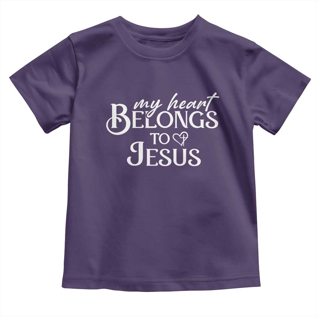 My Heart Belongs To Jesus Toddler T Shirt Christian Religious God Valentine's Day TS11 Purple Print Your Wear
