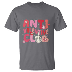 Funny Anti Valentine Club T Shirt Retro Anti Valentine's Day Middle Finger TS11 Charcoal Print Your Wear