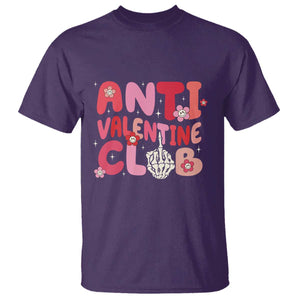 Funny Anti Valentine Club T Shirt Retro Anti Valentine's Day Middle Finger TS11 Purple Print Your Wear