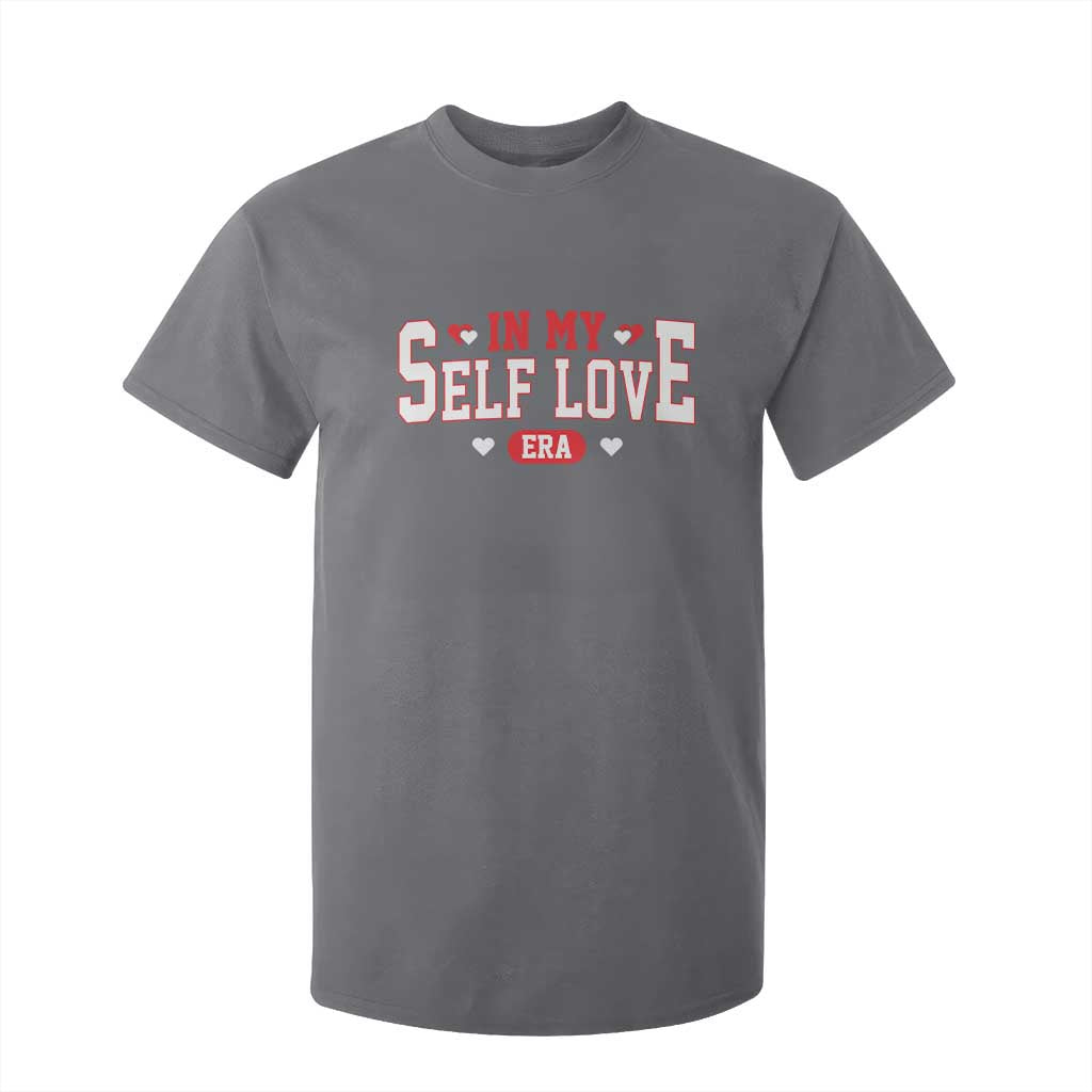 Funny Anti Valentine's Day T Shirt For Kid In My Self Love Era Singles Awareness Day TS11 Charcoal Print Your Wear