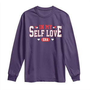 Funny Anti Valentine's Day Long Sleeve Shirt In My Self Love Era Singles Awareness Day TS11 Purple Print Your Wear