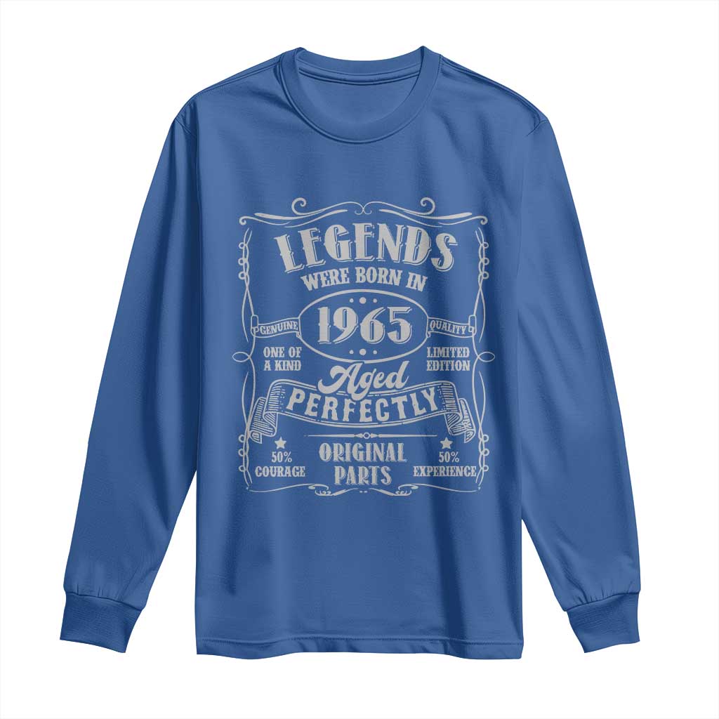 Funny Birthday Legends Were Born In 1965 Long Sleeve Shirt Vintage BDay Father's Day TS11 Royal Blue Print Your Wear